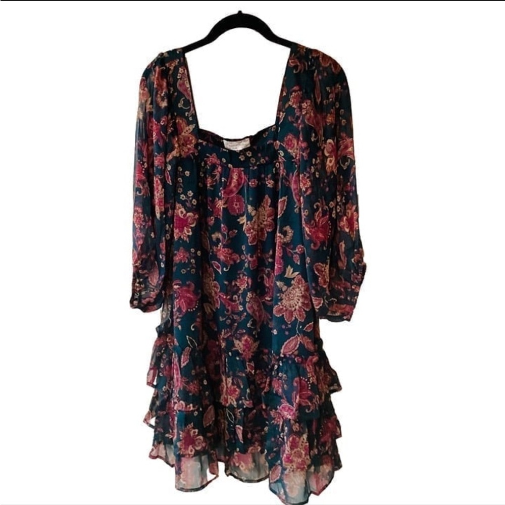 Band of Gypsies Navy Floral Long Sleeve Dress